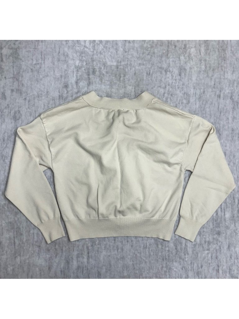 Dynamite V Neck Button Cardigan - Cream — image 2 of 3